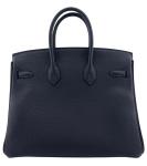 Hermès Birkin 25 Bleu Nuit Togo Leather Handbag