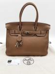 Hermes Birkin 30 Etoupe Gray Togo Handbag