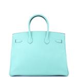 Blue Epsom Hermes Birkin Handbag with Gold Hardware