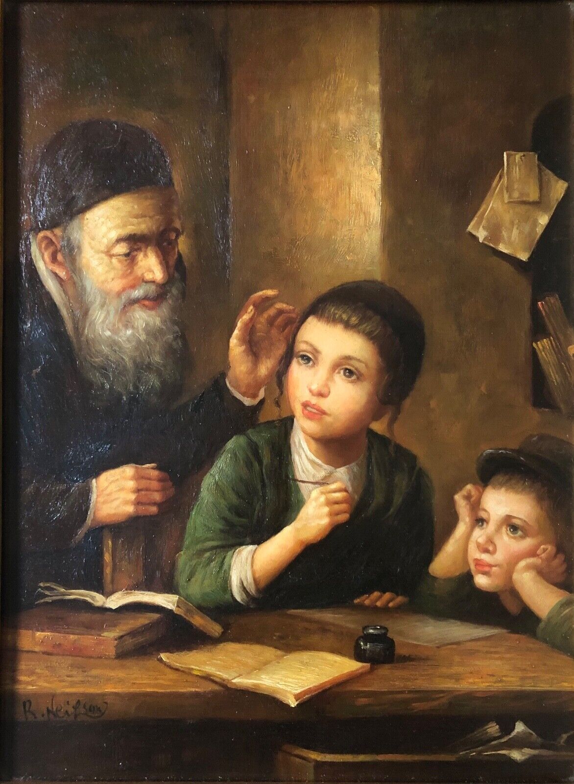 RAYMOND P. R. NEILSON Judaica Oil Painting - Framed