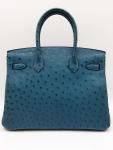 Cobalt Blue Ostrich Hermes Birkin 30 Handbag
