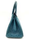 Cobalt Blue Ostrich Hermes Birkin 30 Handbag