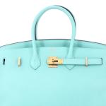 Blue Epsom Hermes Birkin Handbag with Gold Hardware
