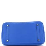 Blue Togo Hermes Birkin Handbag with Gold Hardware