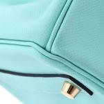 Blue Epsom Hermes Birkin Handbag with Gold Hardware
