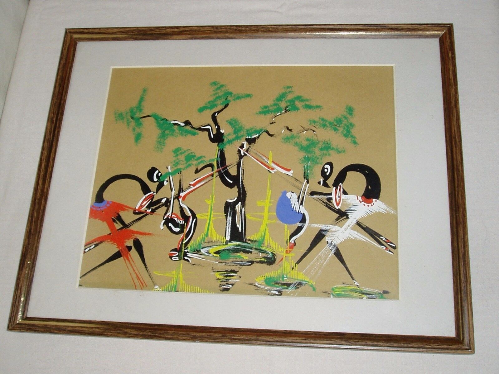 DC: Kenyan Tribal Art, Hunters Painting - Saga Collectibles