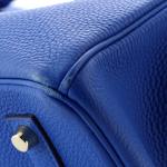 Blue Togo Hermes Birkin Handbag with Gold Hardware