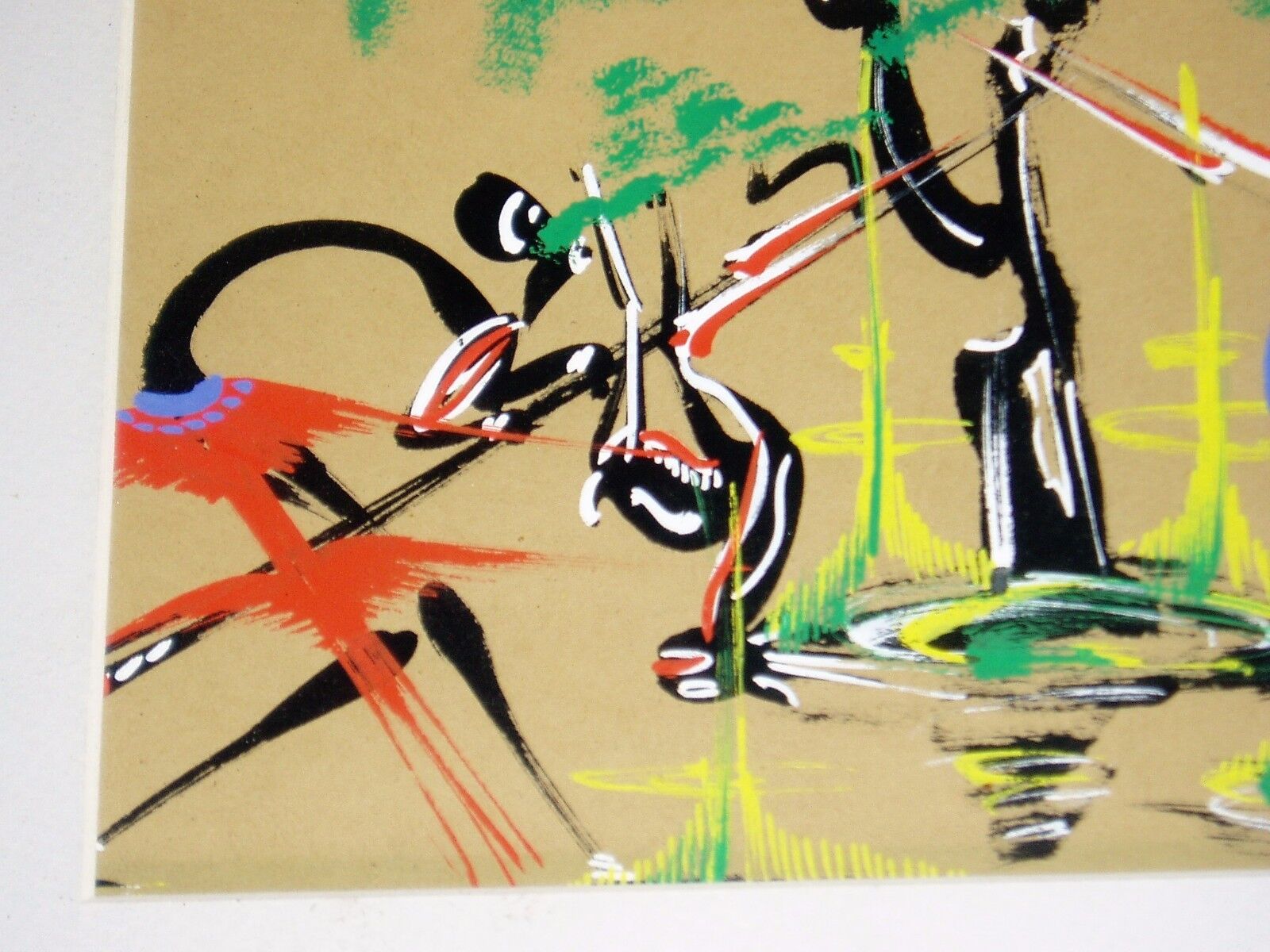 DC: Kenyan Tribal Art, Hunters Painting - Saga Collectibles