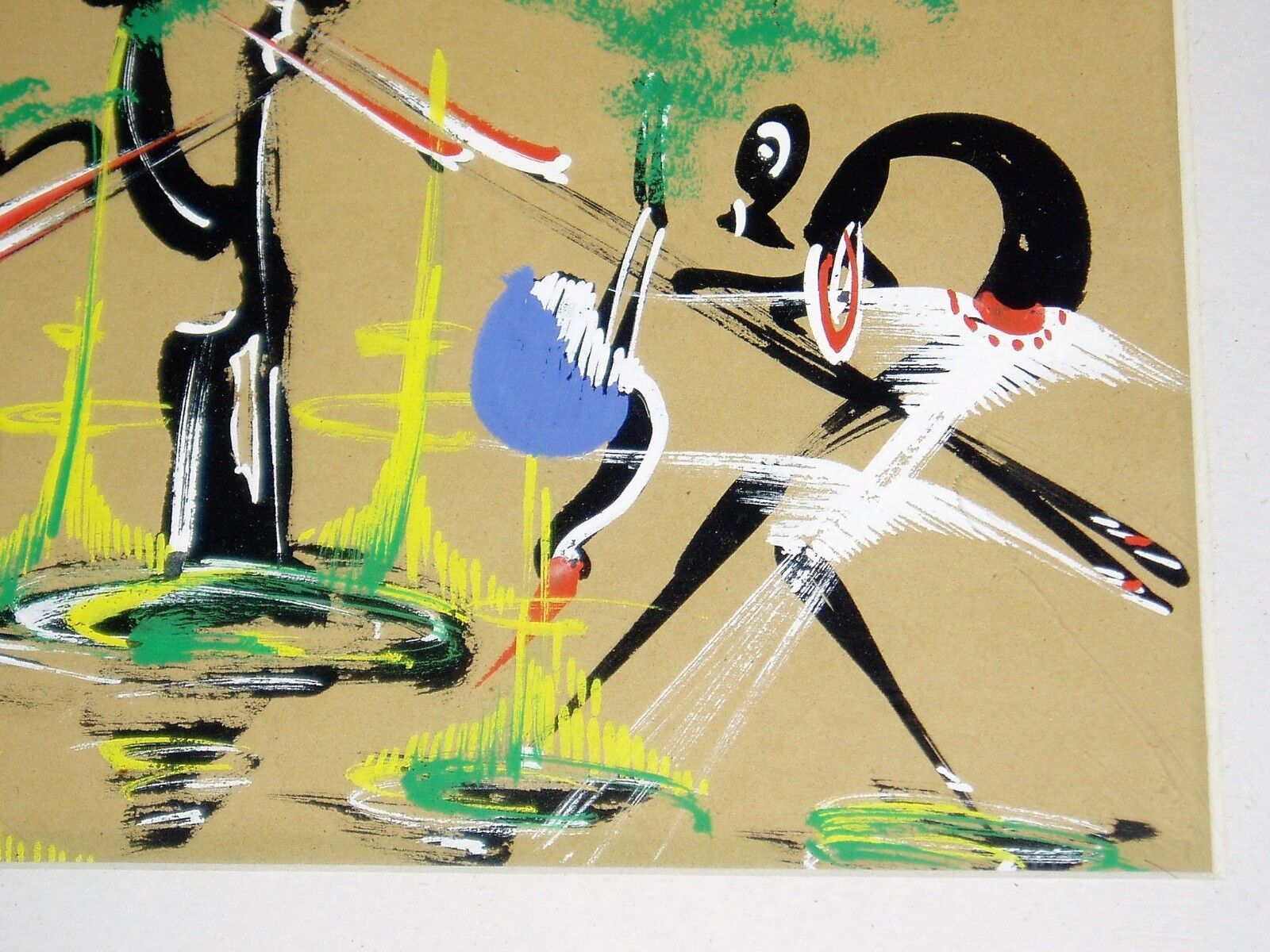 DC: Kenyan Tribal Art, Hunters Painting - Saga Collectibles