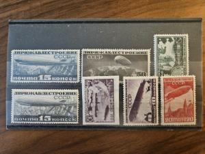 1934 USSR Zeppelin Airship Stamp Set