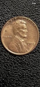 1955 Lincoln Wheat Cent Double Reverse T Error