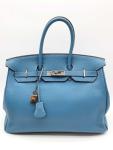 Hermes Birkin 35 Bleu Jean Handbag