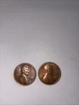 1974 No Mint Mark Pennies Set of 2