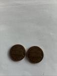 1974 No Mint Mark Pennies Set of 2