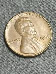 1955 Lincoln Wheat Cent Penny Double Die DDO