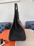 Hermes Hac Birkin 40 Black & Orange 2023