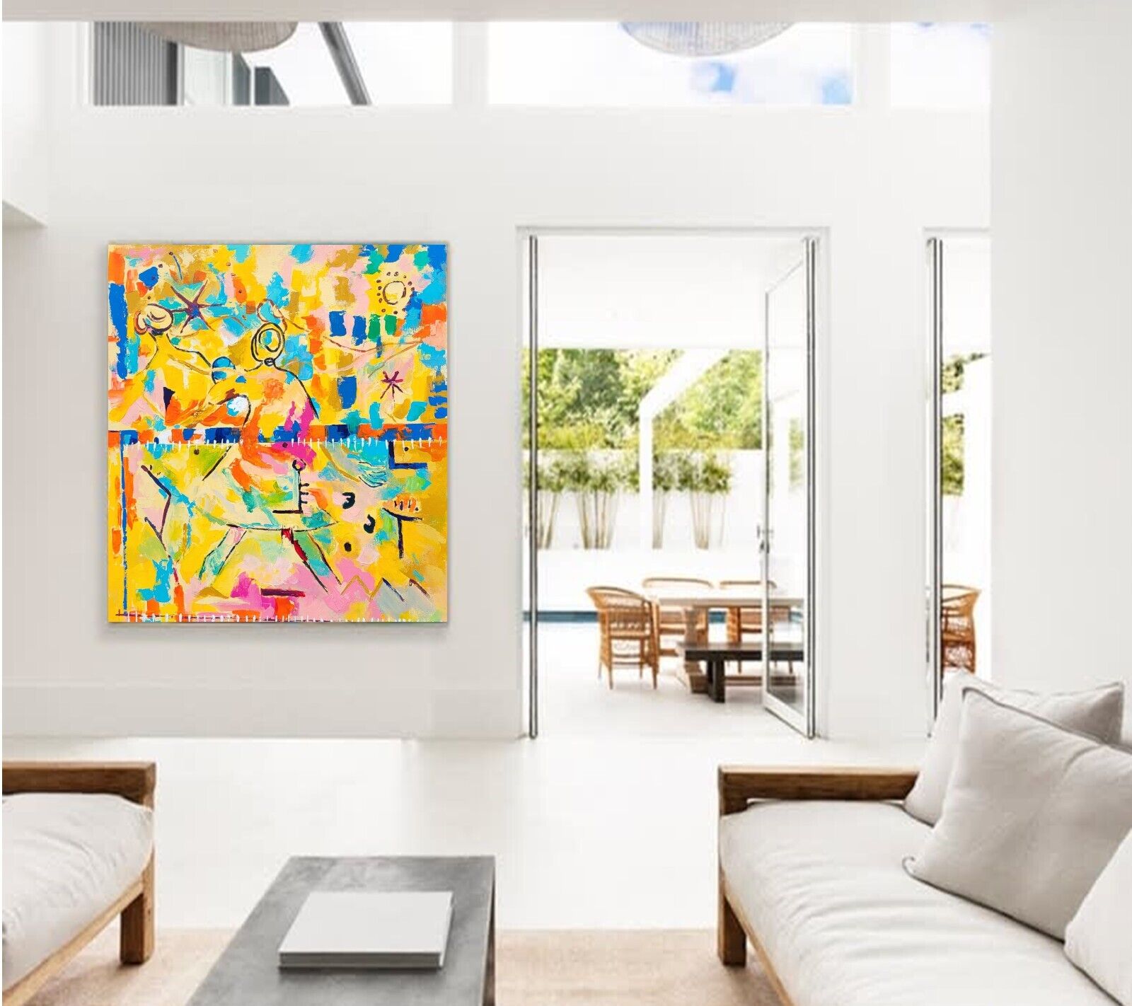 Abstract Caribbean Framed Canvas Giclee - $395