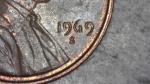 1969 S Double Die Lincoln Penny - Floating Roof