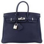 Blue Togo Leather Hermes Birkin 25 Handbag
