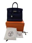 Blue Togo Leather Hermes Birkin 25 Handbag