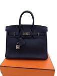 Blue Togo Leather Hermes Birkin 25 Handbag