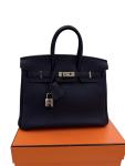 Blue Togo Leather Hermes Birkin 25 Handbag