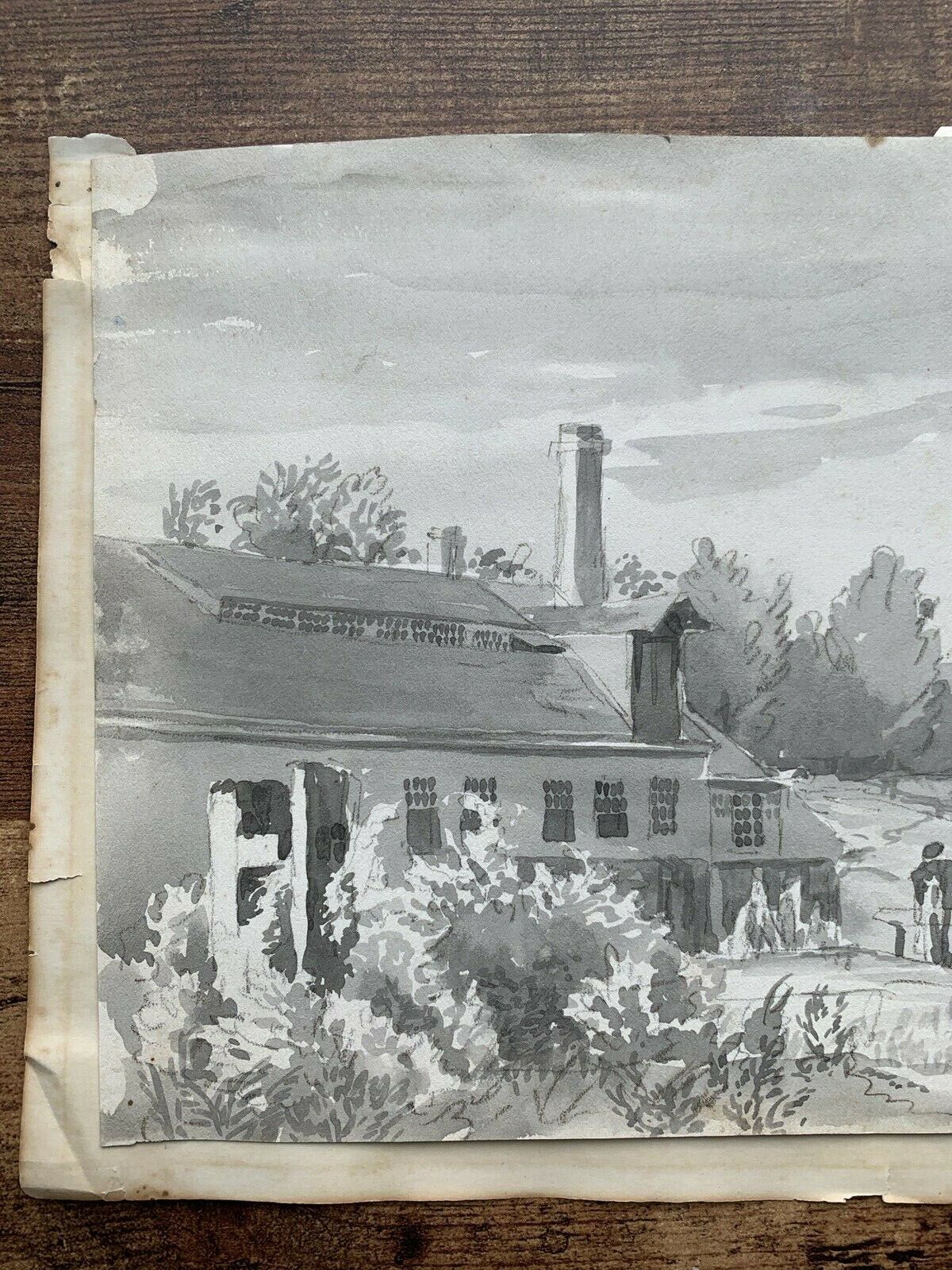 1863 Antique Watercolor Landscape Art Painting - Saga Collectibles