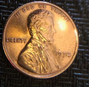 1974 Lincoln Penny Close AM - No Mint Mark