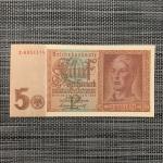 German 5 Mark Banknote WWII Memorabilia 1942