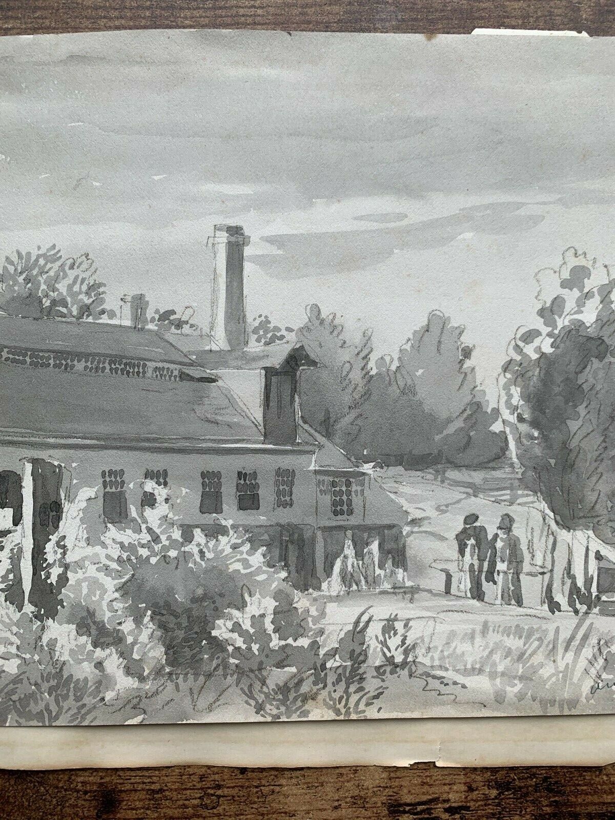 1863 Antique Watercolor Landscape Art Painting - Saga Collectibles