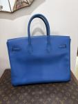 Hermes Birkin 35 Blue Hydra Leather Bag