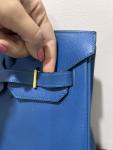 Hermes Birkin 35 Blue Hydra Leather Bag