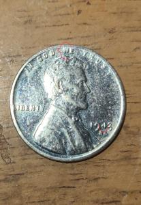 1943 Mint Mark S Error Steel Penny