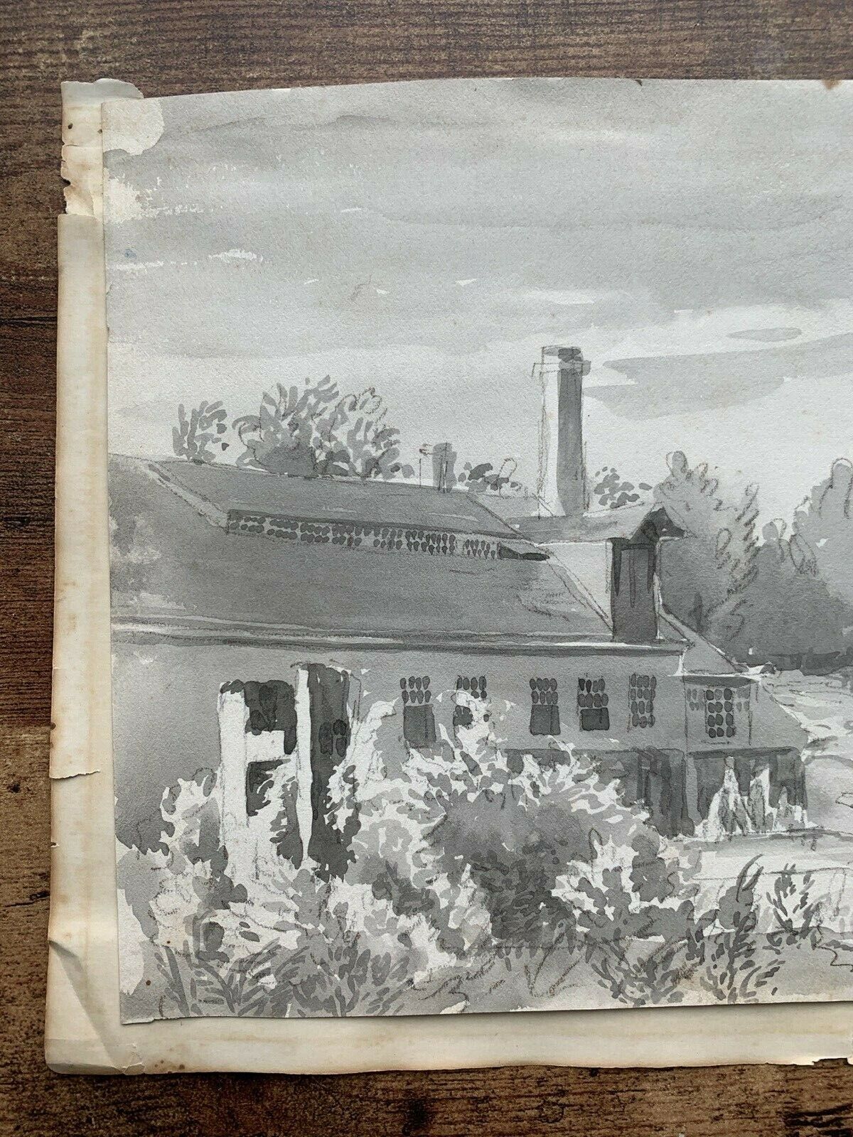 1863 Antique Watercolor Landscape Art Painting - Saga Collectibles