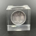 Apollo 11 Moon Landing Silver Medallion Paperweight