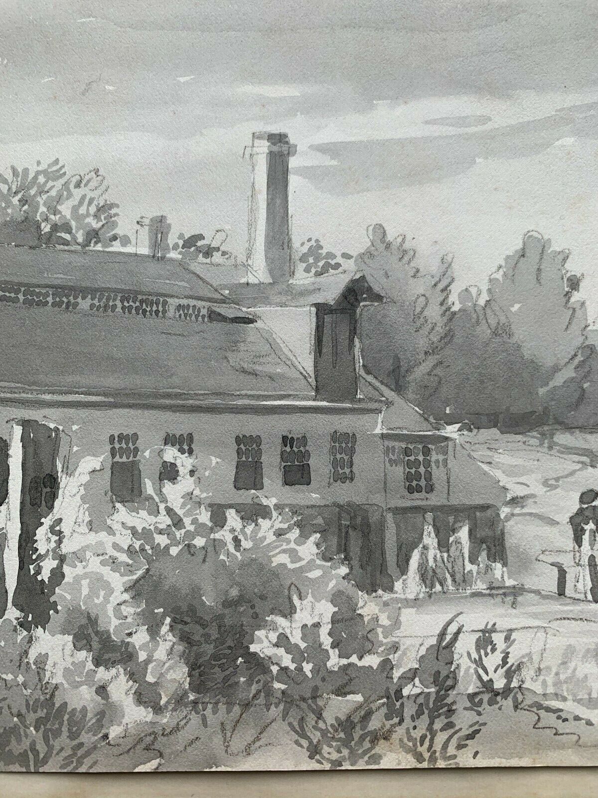 1863 Antique Watercolor Landscape Art Painting - Saga Collectibles