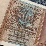 WW2 German 5 Mark Banknote - 1942 Currency
