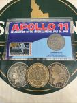 Apollo 11 Moon Landing Coin and Stamp Set