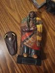 Vintage Native American Cigar Case & Gold Cutter