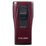 Colibri Monaco Triple Jet Flame Lighter - Red Carbon Fiber