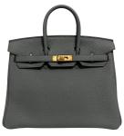 Hermes Birkin 25 Vert Amande Leather Handbag