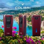 Colibri Monaco Triple Jet Flame Lighter - Red Carbon Fiber