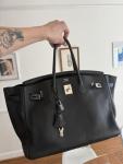 2005 Vintage Hermes Birkin 35 Black Togo Leather