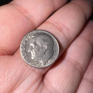 1974 Roosevelt Dime No Mint Mark "W