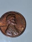 1974 No Mint Mark Red Penny with Ghost