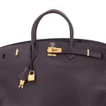 Brown Hermes Birkin Handbag with Gold Hardware