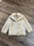 Vintage Beige Fox Fur Women's Winter Coat Size Small