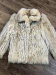 Vintage Beige Fox Fur Women's Winter Coat Size Small