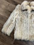 Vintage Beige Fox Fur Women's Winter Coat Size Small