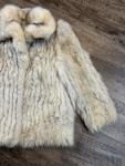 Vintage Beige Fox Fur Women's Winter Coat Size Small